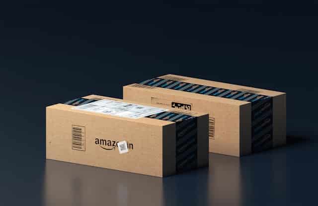 Amazon boxes used in online buying