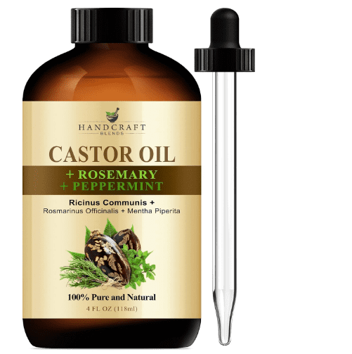 Bottle of Handcraft Blends Castor Oil with Rosemary and Peppermint Oil