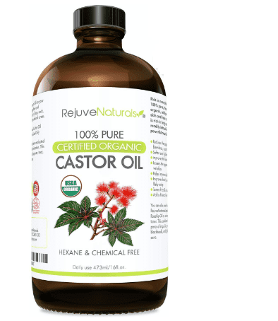 Bottle of RejuveNaturals Organic Cold-Pressed Castor Oil