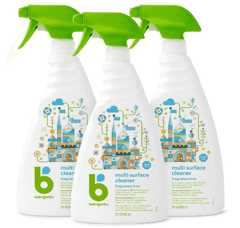 A Bottle of Babyganics Multi-Surface Cleaner 