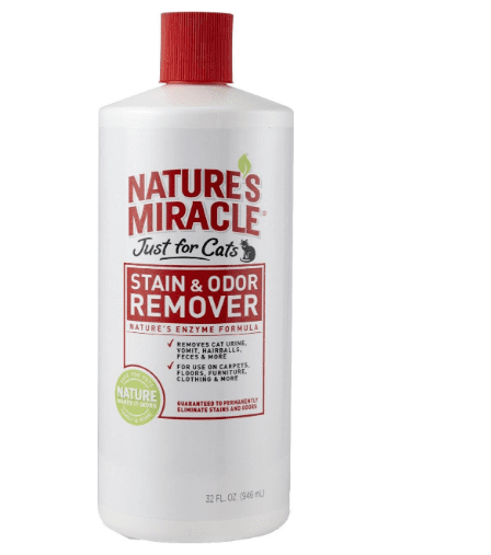 A Bottle of Nature's Miracle Just for Cats Stain & Odor Remover 