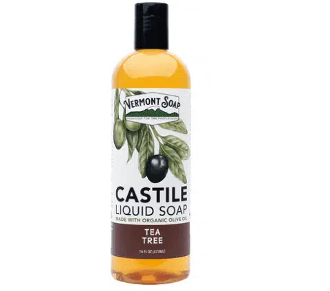 A bottle of Vermont Soap Castile Liquid Soap