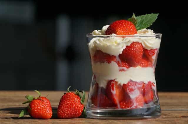 strawberry in a glass